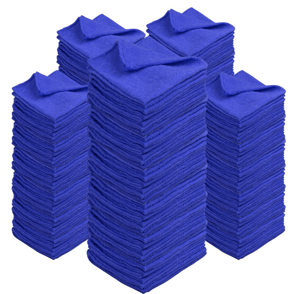 Cotton Shop Rags in 12 x 14-Inch Size, Red, White or Navy Blue with 50 to 500-Piece Pack Options
