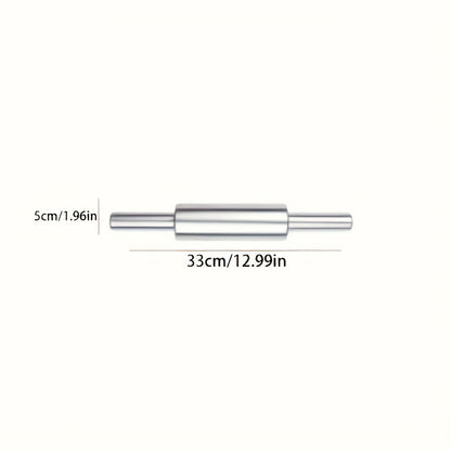 Stainless Steel Rolling Pin, Professional Non-Stick Dough Roller with Non-Slip Grip and Rounded Ends, Easy to Clean Baking Rolling Pin for Pizza Dough, Pie Crust, Pasta, Cookie, Bread, Multiple Sizes