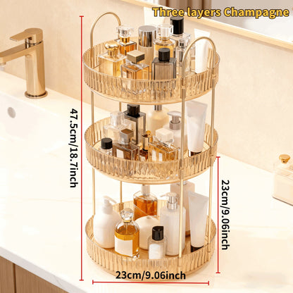 Rotating Multi-Level Makeup Organizer with Detachable Trays and 12 Exact Color-and-Layer Options