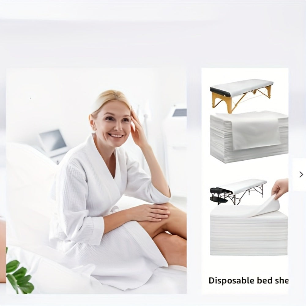 100-Piece Disposable Massage Table Sheet Set in White or Pink for Salon, Spa and Massage Bed Covers
