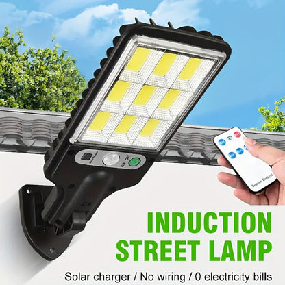 Solar Motion Sensor Security Wall Light 108COB LED – Outdoor Solar Powered Street Light with Remote Control & 3 Modes | Waterproof Garden Spotlight for Patio, Porch, Door & Garage | 2/4/8pcs Pack