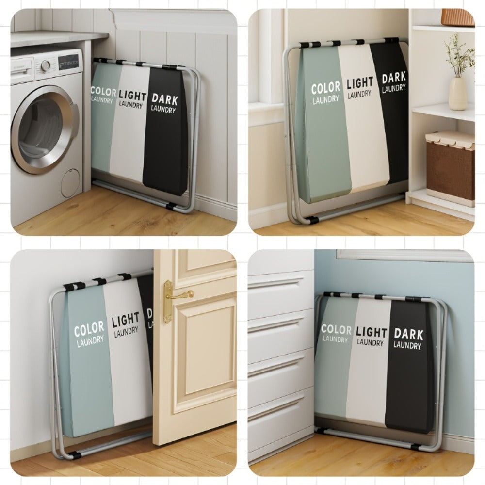 Fabric Laundry Sorter Hamper with Carry Handles in Two- or Three-Section Designs and 57 or 70cm Height Options