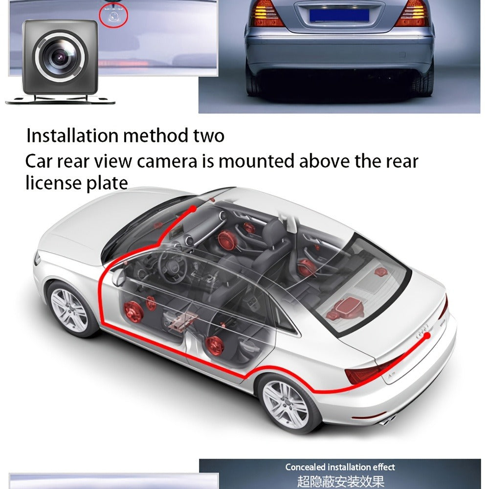 3 Channel Dash Cam Front Rear Inside 1440P+1080P+1080P with 64GB SD Card, Super Night Vision, Loop Recording, G-Sensor, Motion Detection, 24-Hour Parking Mode