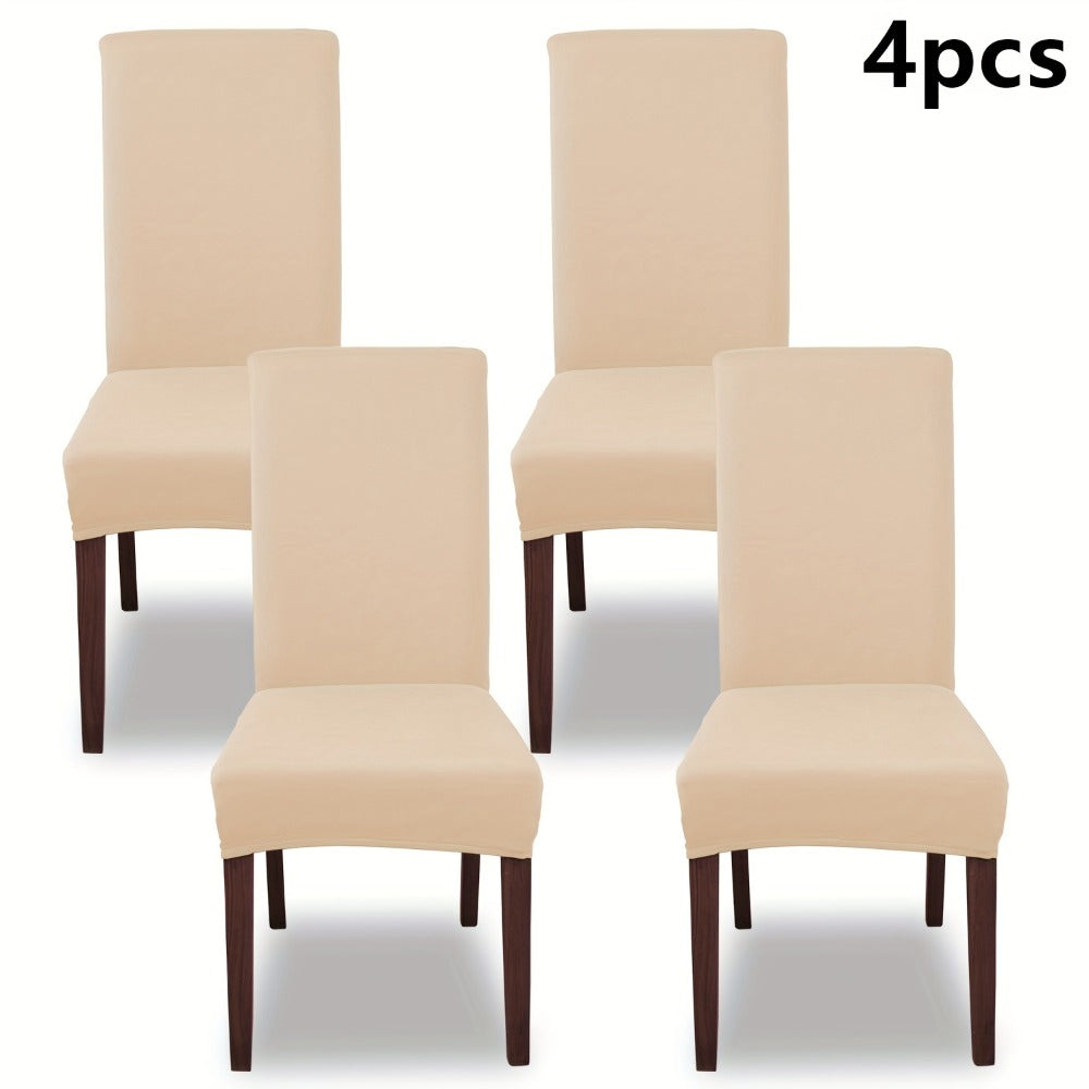 Chair Cover Set of 4 or 6 Stretch Milk-Fiber Dining Slipcovers in Eight Available Color Choices