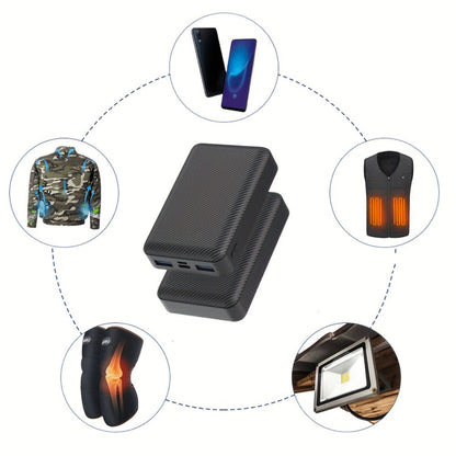 Power Bank 20000mAh 5V/3A for Heated Clothing with Dual USB Output and USB-C/Micro Input for Winter Wear