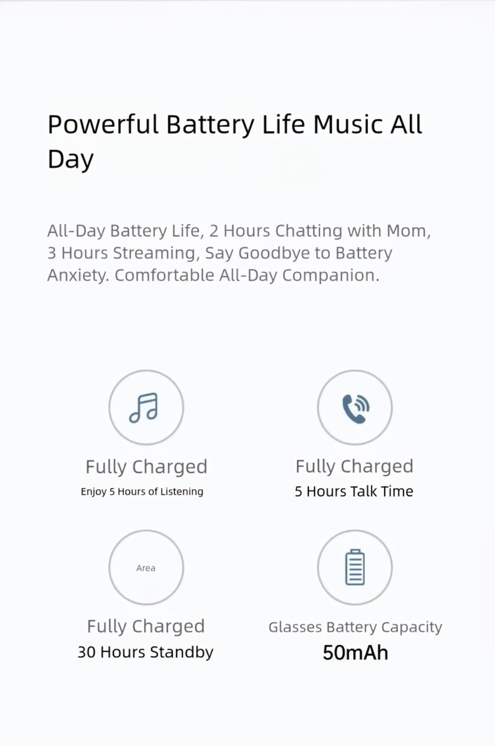 Smart Glasses Translation Eyewear with Photochromic Lenses, Wireless Earphones, Microphone and Rechargeable Battery