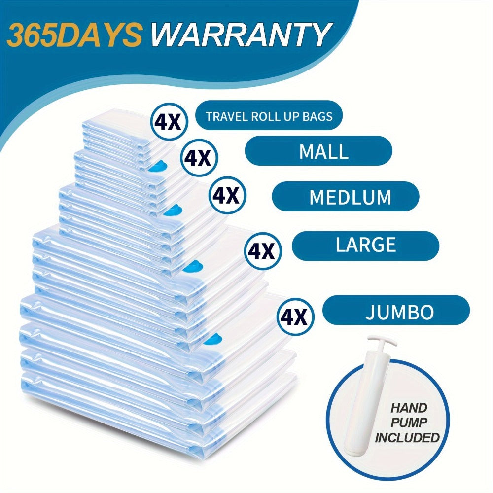 Vacuum Storage Bags Space Saver Bags for Clothes Comforters Bedding Travel Luggage – Extra Thick Jumbo Seal Bags 4pcs 8pcs 10pcs 12pcs 20pcs 30pcs