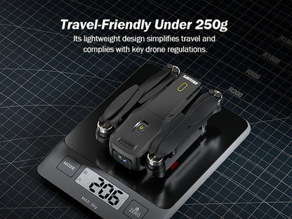 GPS Follow Me Drone Under 250g 4.5 Inch LCD Screen Camera Drone Auto Return Gesture Flight Brushless Motor Altitude Hold 3 Speed Modes 32G SD Card | Adult Beginner Drone Gift for Teens
