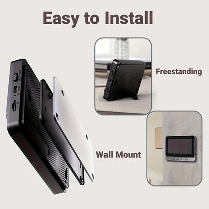 1920P Video Doorbell Camera with 4.3" Monitor & Dual Power - No WiFi No App, Battery & USB, Two-Way Audio, IR Night Vision, SD Card Storage, Wide Angle, One-Button Pairing, Black