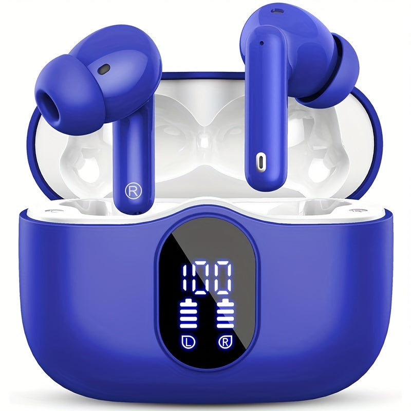 Wireless Earbuds Bluetooth 5.3 with ENC Mic, 36-Hour Playback, LED Case and IPX4 Protection
