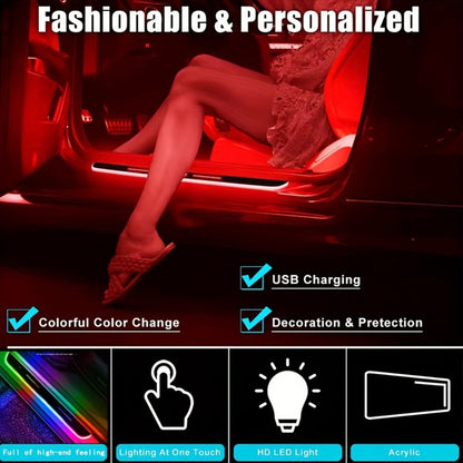 LED Door Threshold Welcome Light 4 Pack Wireless - Auto Motion Sensor, 7 Preset Colors, No Wiring