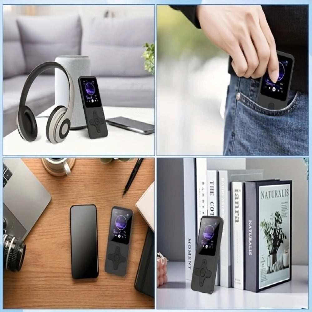 Bluetooth 5.0 MP3 Player with 64GB Micro SD Card, Built-In Speaker, FM Radio, Voice Recorder, E-Book & Photo Viewer, 1.8" Screen, Portable Music Player for Running Travel Gym – Black