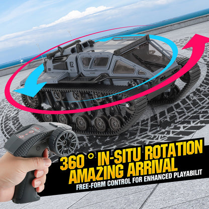 Full-Proportional RC Tracked Tank with LED Lights – Alloy Door Open Military War Vehicle All-Terrain Off-Road Remote Control Tank for Kids Adults, 1 or 2 Battery Options, Best Birthday Gift