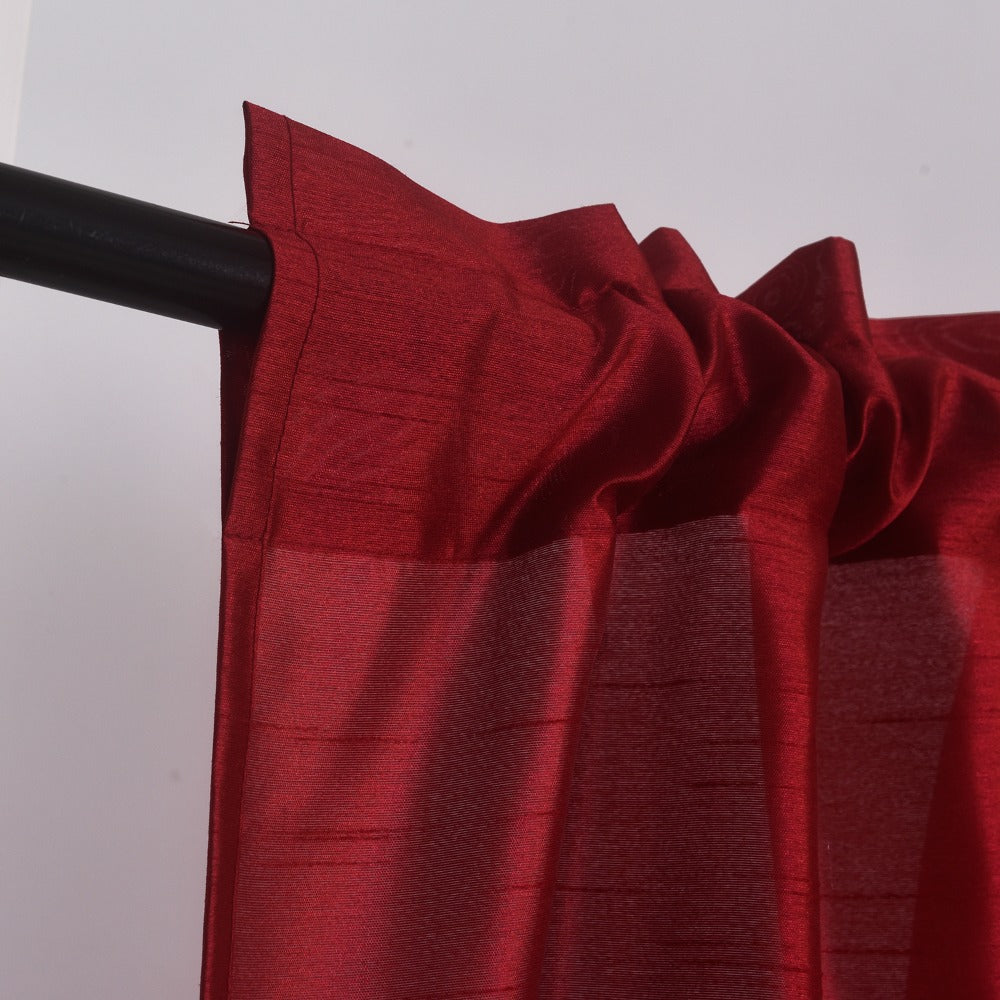 Kitchen Curtains 3 Panels Faux Silk Sheer Tier and Valance Set Rod Pocket 2 Tiers 26x36 inch + Valance 52x14 inch for Kitchen Bathroom Window Drapes