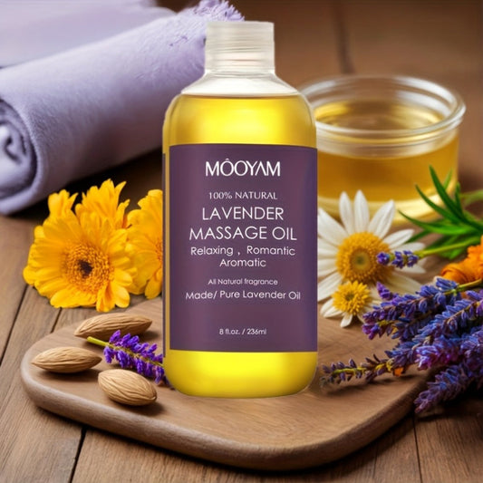 Body Massage Oil with Lavender, Nut Oil & Grapefruit - Deeply Moisturizing Aromatherapy Oil for Dry Skin, Relaxation & Nourishment, Lightweight Non-Greasy Formula for Women & Men
