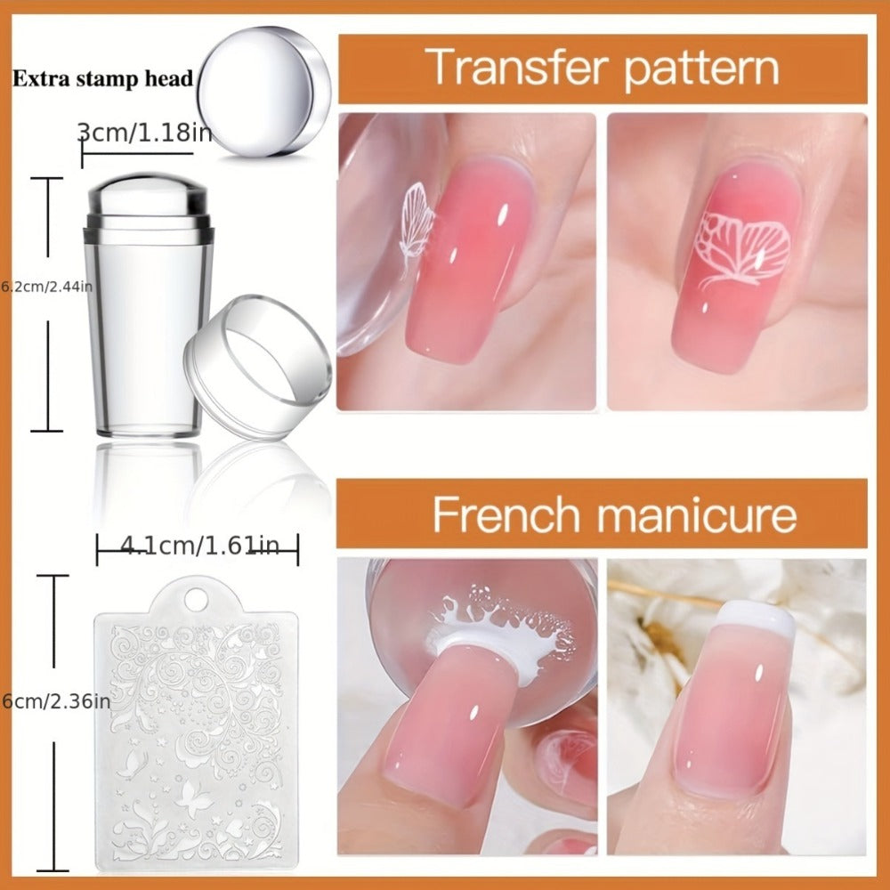 Nail Stamping Plate Kit with Stamper and Scraper in 14-, 15- or 26-Piece Protected Checkout Options