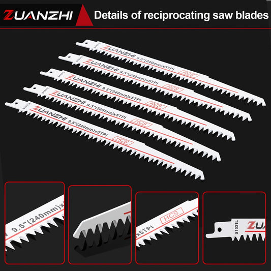 Wood Cutting Reciprocating Saw Blades 10PCS S1531L for Garden Pruning Branch Trimming Tree Cutting Sawzall Blade Set Compatible with Most Reciprocating Saws