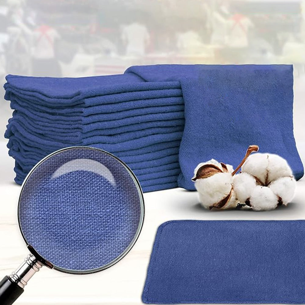 Cotton Shop Rags in 12 x 14-Inch Size, Red, White or Navy Blue with 50 to 500-Piece Pack Options