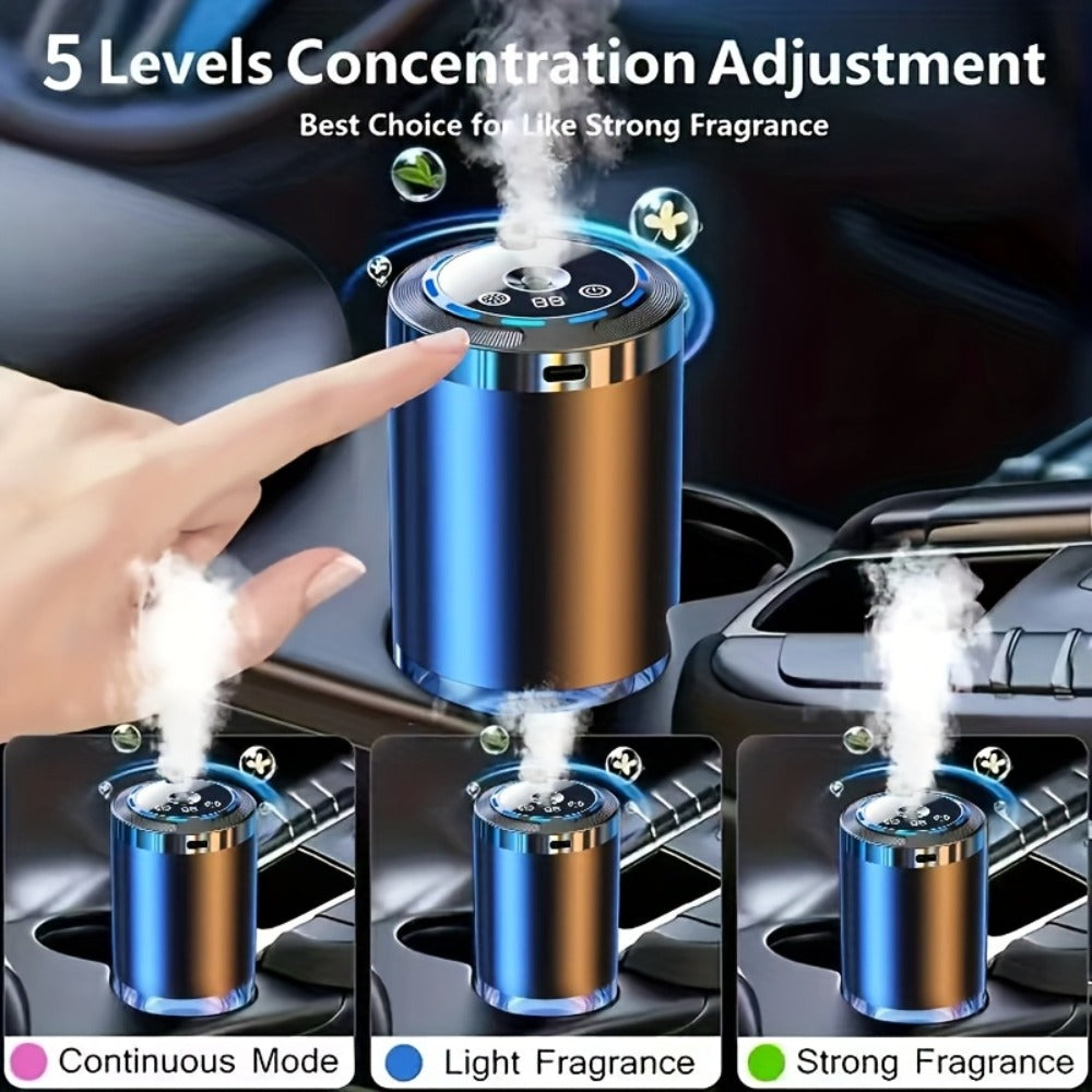 Car Aroma Diffuser - Smart In-Car Essential Oil Diffuser with Ambient RGB Light & Starlight Projection, Auto On/Off, Long-Lasting Natural Fragrance for Car, Home & Office (Gardenia or Cologne Scent)