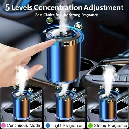 Car Aroma Diffuser - Smart In-Car Essential Oil Diffuser with Ambient RGB Light & Starlight Projection, Auto On/Off, Long-Lasting Natural Fragrance for Car, Home & Office (Gardenia or Cologne Scent)