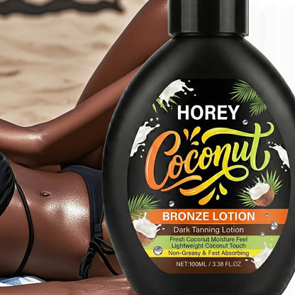 Coconut Bronze Self-Tanning Lotion 100ml in Black Flip-Cap Bottle with Ingredient Panel for Body Application
