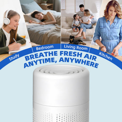 Air Purifier with Negative-Ion Function, Type-C Power, Blue Light, Aroma Box and 50 m3/h Airflow