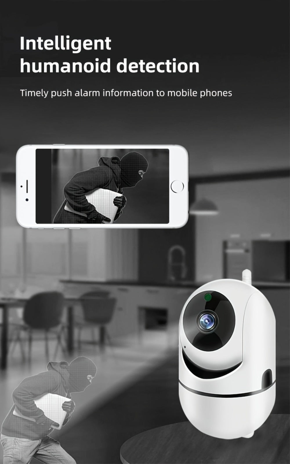 Indoor Security Camera 1080P WiFi Model with Night Vision, Motion Detection and Two-Way Audio