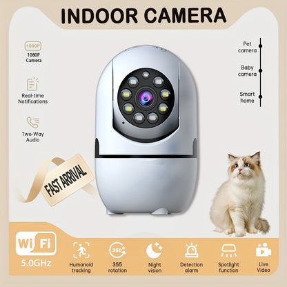 Indoor Security Camera 4-Pack with 355° Pan-Tilt, Dual-Band WiFi, Night Vision and Two-Way Talk