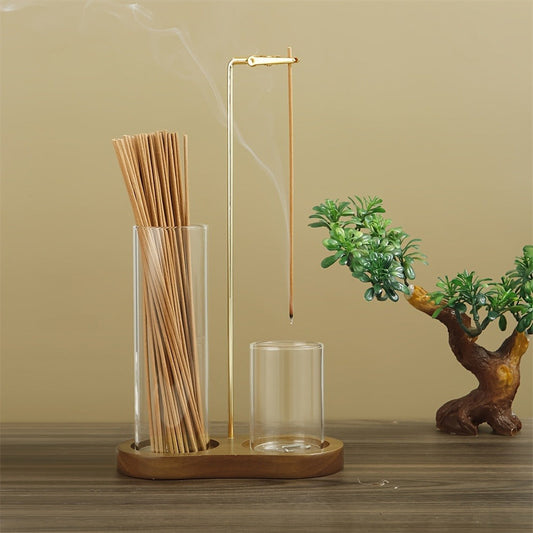 Glass Incense Holder Set of 2 - Vintage Creative Design for Tea Ceremony, Meditation, Yoga, Spa, Home Decor, Room & Garden Terrace Display