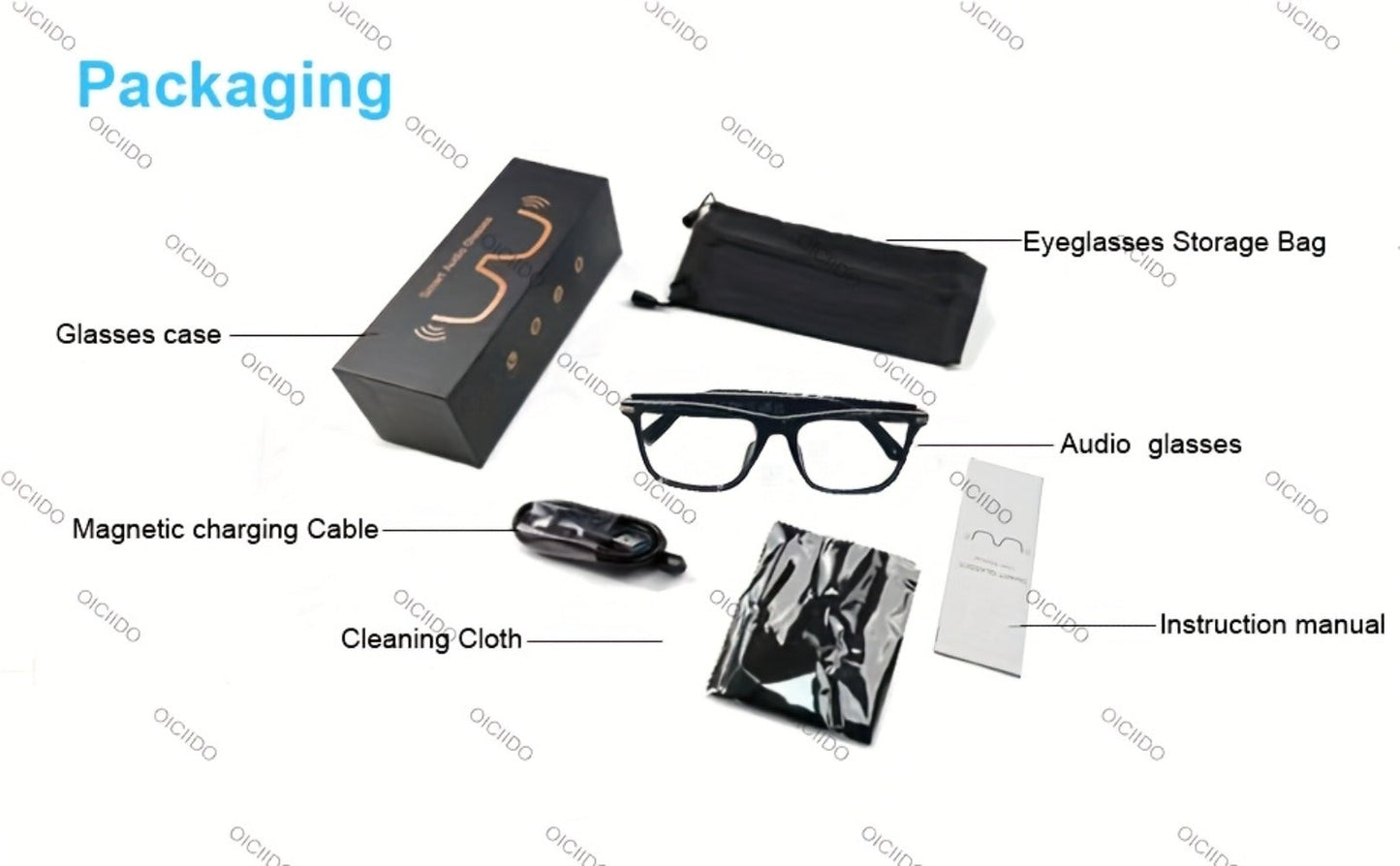 Smart Glasses 160-Language Translation Eyewear with Bluetooth 5.3 Open-Ear Audio and 18 Frame Options