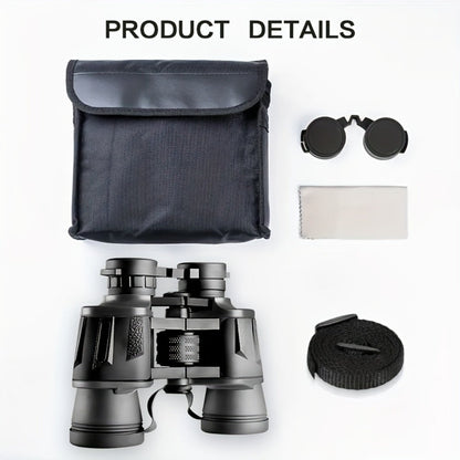 Full-Size 10x50 or Compact 8x40 Binoculars with Carry Case, Neck Strap and Lens Covers in Three Checkouts