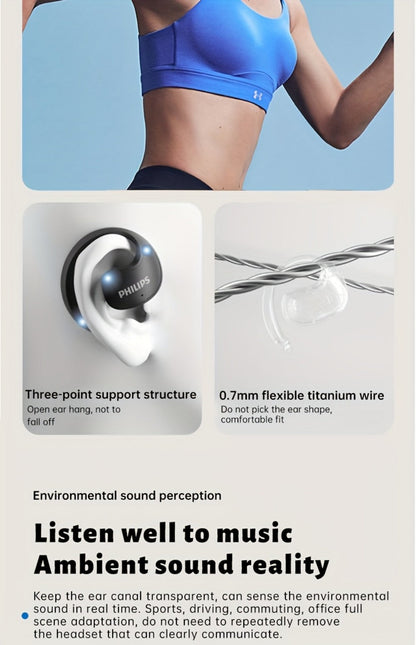Philips TAT2708 True Wireless Earbuds, Stereo Surround Sound ENC Noise Cancellation Touch Controls Built-in Mic, 24H Polymer Battery USB-C Fast Charging Case, Lightweight for Commuting Workouts Daily Use