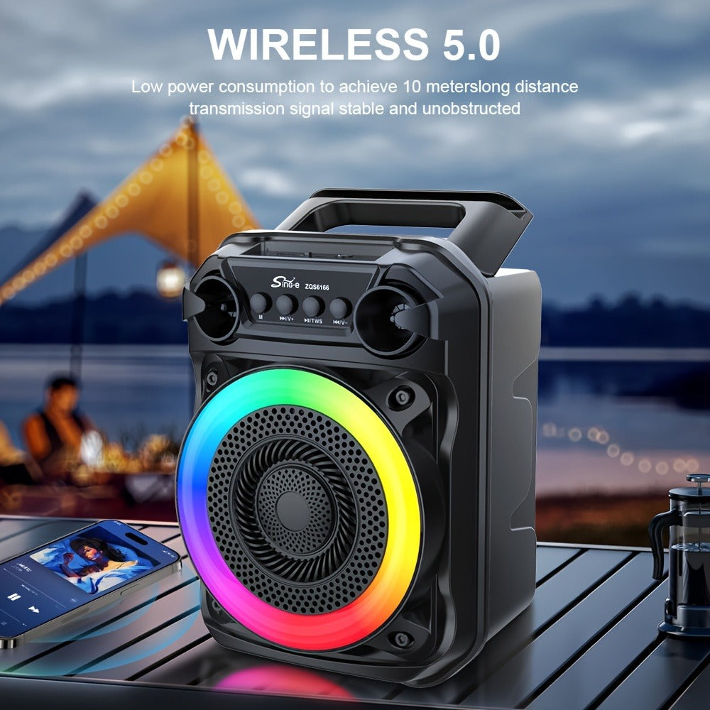 Portable Wireless Karaoke Speaker with Microphone & Bass Boost, TWS Stereo Sound, TF/SD Card Player