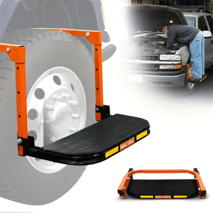 Tire Step Foldable Anti-Slip Thickened – 300 / 500 / 650 lb Capacity Adjustable Height for Truck SUV Trailer Maintenance, Fits Tires Up to 13.5" Wide, Portable