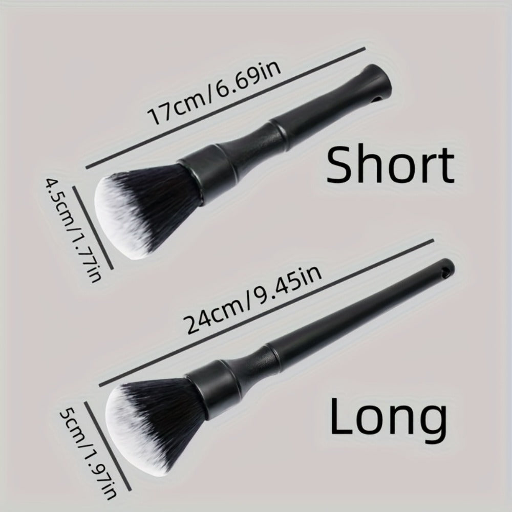 Car Interior Cleaning Brush Set – 5pcs Soft Bristle Detailing Brushes for Dashboard, Vents & Instrument Panel, Non-Shedding, Black