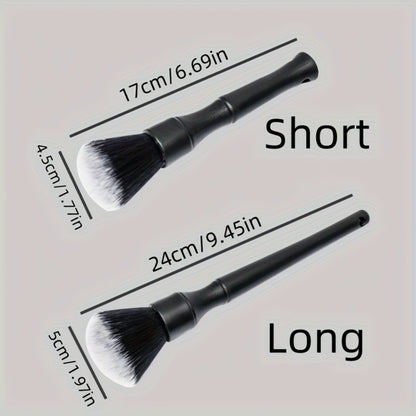 Car Interior Cleaning Brush Set – 5pcs Soft Bristle Detailing Brushes for Dashboard, Vents & Instrument Panel, Non-Shedding, Black