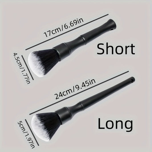 Car Interior Cleaning Brush Set – 5pcs Soft Bristle Detailing Brushes for Dashboard, Vents & Instrument Panel, Non-Shedding, Black