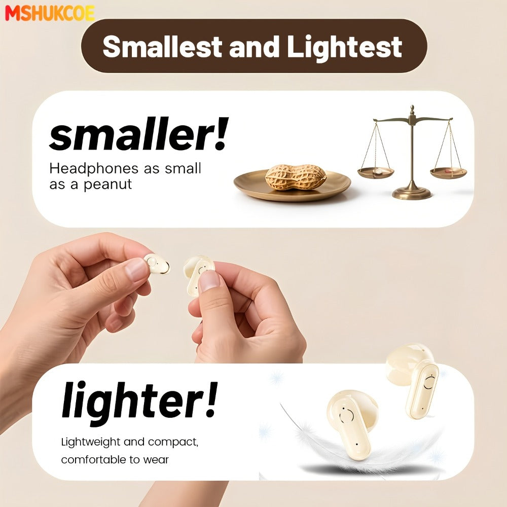 Wireless Earbuds MSHUKCOE 2-in-1 Mini Sleep Style with Noise Reduction and 6D HiFi Sound in Three Colors