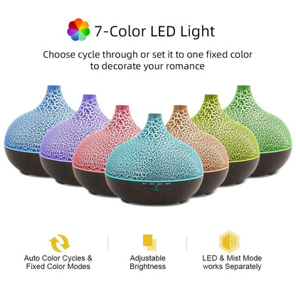 Essential Oil Diffuser 2 Pack 18.6oz Soundwave Technology Cool Mist Humidifier with Remote Control 7-Color LED Ultra Quiet Aromatherapy Gift Set with 12 Essential Oils
