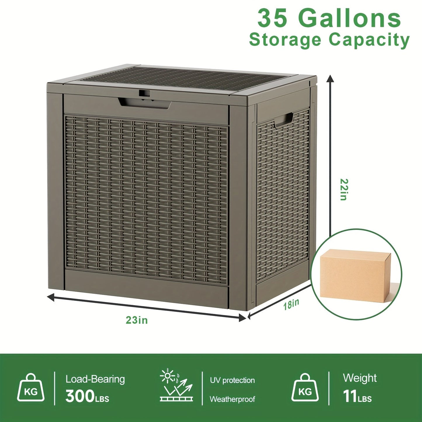 Outdoor Storage Box | Lockable Weatherproof Deck Box Patio Garden