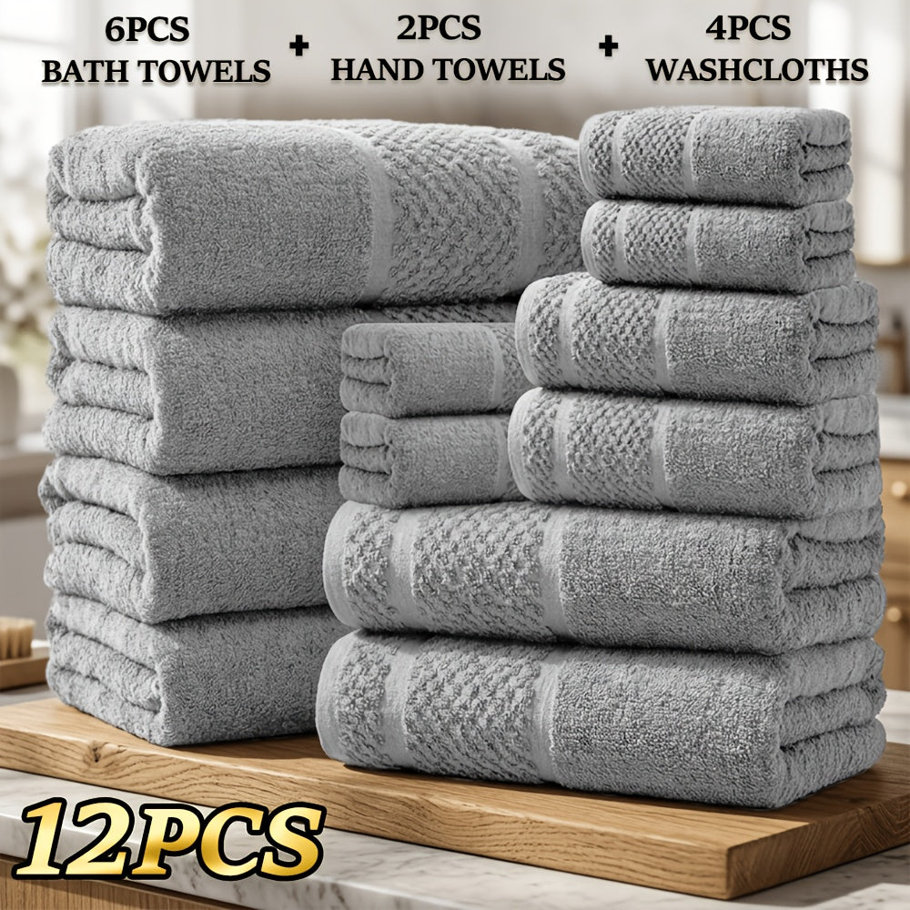 Towel Set 12, 16 or 18 Piece 450GSM Cotton-Blend Bath, Hand and Face Towels in Multiple Colors
