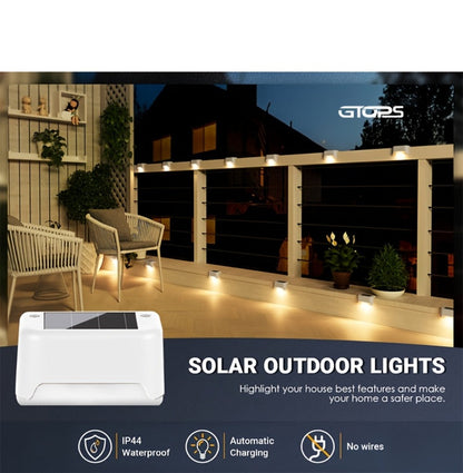 Solar Deck and Step Lights, 8- to 32-Piece Packs in Black, White or Brown with Integrated Panels