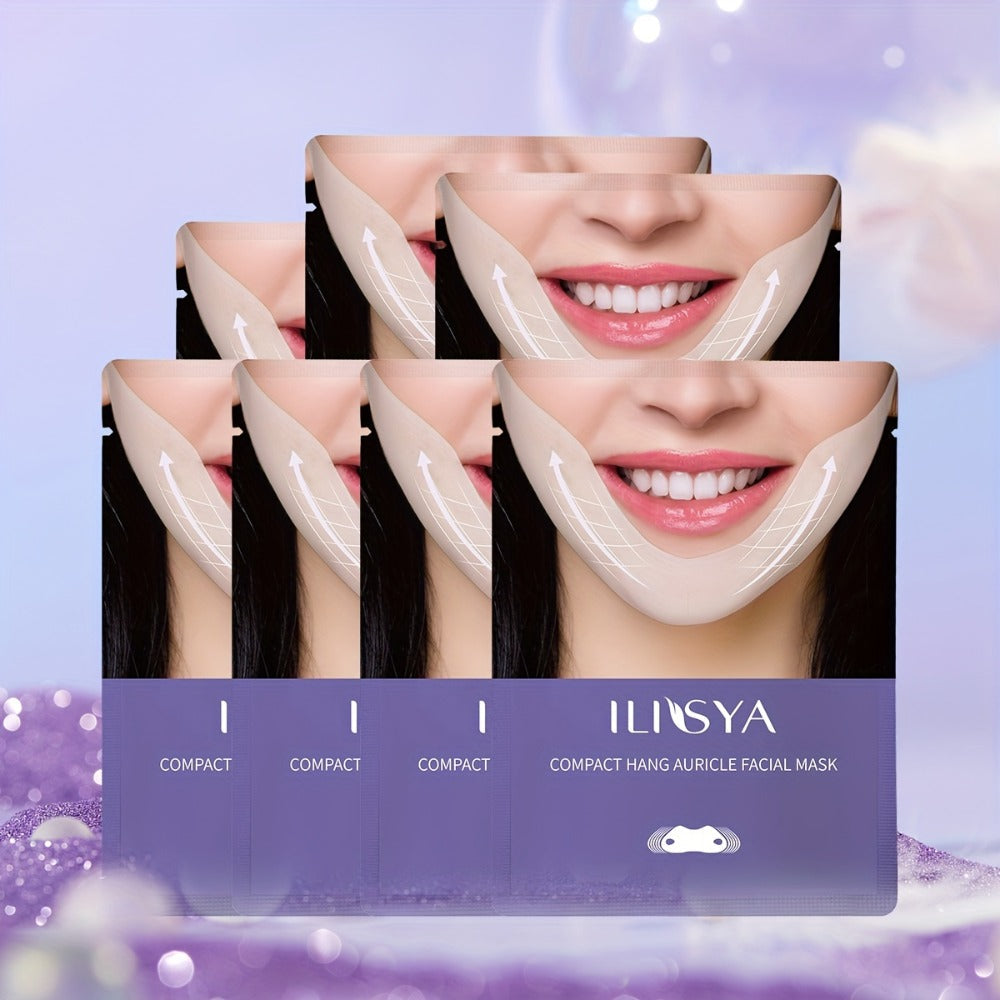 V-Line Face Mask 7 Pieces Hydrogel Chin Lifting & Jawline Contouring — Collagen, Hyaluronic Acid & Coffee Extract Firming Tightening Sculpting Mask for Double Chin, Neck & Lower Face | All Skin Types
