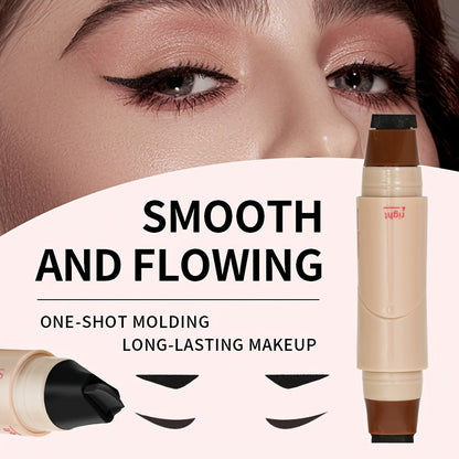 Double-Ended Wing Stamp Eyeliner Pen Three-Pack in Natural Black or Coffee Brown Color Options