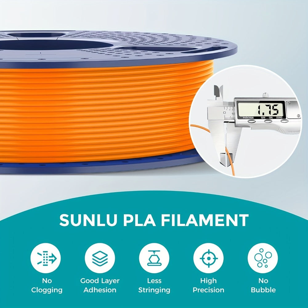 8-Color PLA Filament Bundle 8x250g 2kg – Vacuum Packed Neatly Wound 1.75mm 3D Printer Filament Variety Pack | White Red Orange Yellow Green Blue Cyan Purple | FDM Starter Gift Set