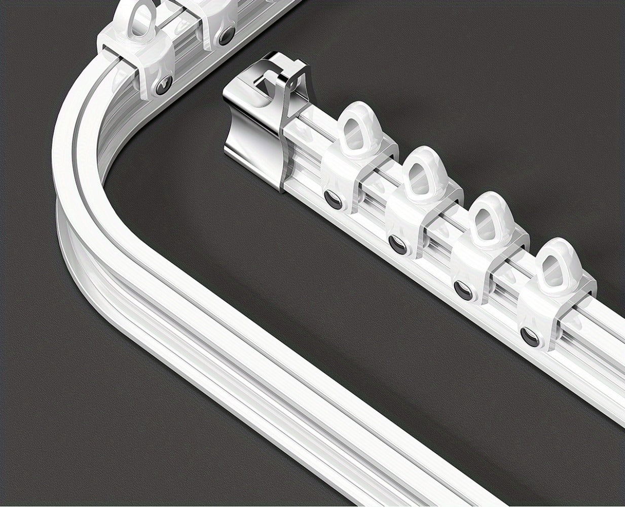 Flexible Curtain Rail Track – Bendable PVC Ceiling Mount Curtain Rod for Bay Window, Bathroom & Home Decor, Trim-to-Fit Monorail Curtain Track System