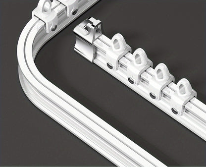Flexible Curtain Rail Track – Bendable PVC Ceiling Mount Curtain Rod for Bay Window, Bathroom & Home Decor, Trim-to-Fit Monorail Curtain Track System