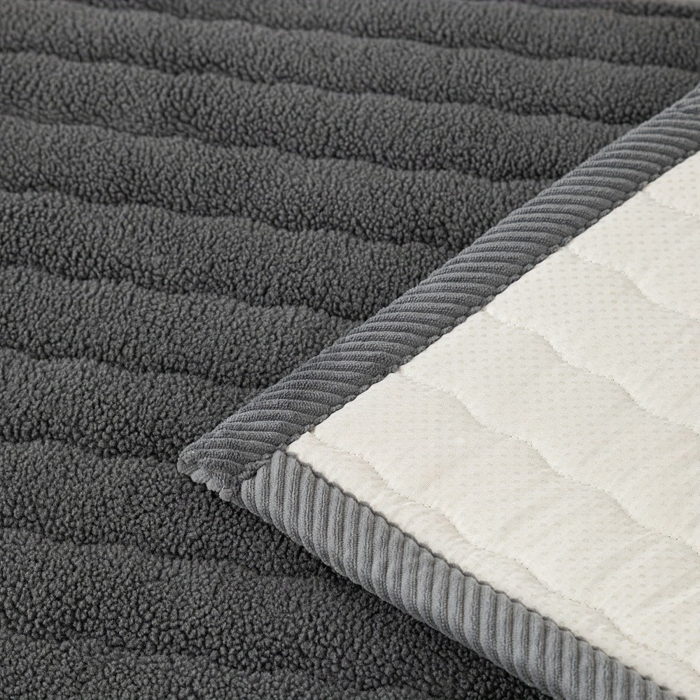 Sofa Cover Bohemian Short-Plush Quilted Panels for Armrest, Backrest and 2 to Large 4-Seater Sofas