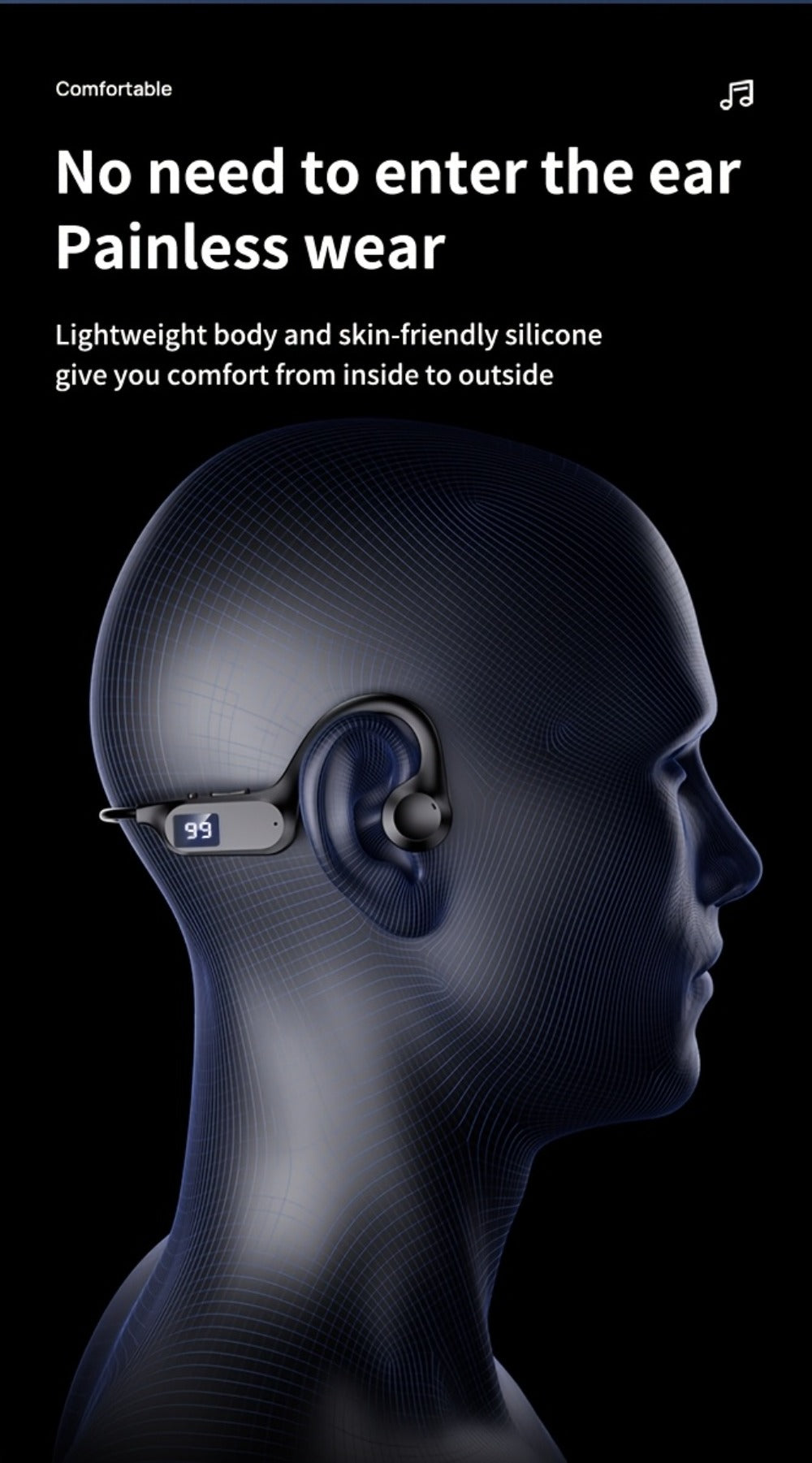 Open Ear Sports Headphones with Microphone 15-Hour Battery True Wireless Bluetooth Earphones for Running Exercising Cycling Gym Workout Awareness Mode
