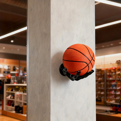 Wall Mounted Hand Shape Sports Ball Display Shelf - Decorative Storage Organizer for Laundry Rooms, Closets and Home Organization